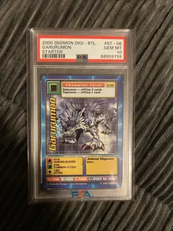 Gabumon Garurumon Weregarumon PSA 10 Set Digimon Starter 2000 Bandai Card TCG - Image 3