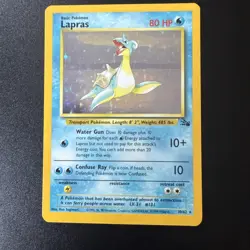 Pokemon TCG Lapras Fossil Holo Rare Card 10/62 NM - Image 1