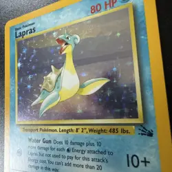 Pokemon TCG Lapras Fossil Holo Rare Card 10/62 NM - Image 2