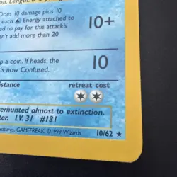 Pokemon TCG Lapras Fossil Holo Rare Card 10/62 NM - Image 4