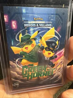 Green Hornet (Pikachu) #T13 Window Holo - Heros & Villains Flash Edition Pokemon - Image 1
