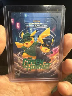 Green Hornet (Pikachu) #T13 Window Holo - Heros & Villains Flash Edition Pokemon - Image 3