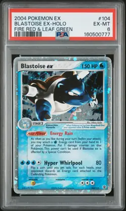 2004 Pokemon EX FireRed & LeafGreen 104 Blastoise ex Holo PSA 6 160500777 - Image 1