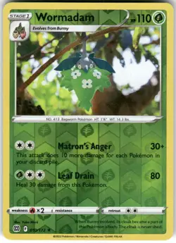 Wormadam 010/172 Rare Brilliant Stars Pokemon Reverse Holo Moderately Played - Image 1