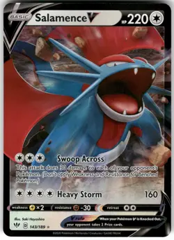 Salamence V 143/189 Holo V Rare Darkness Ablaze Pokemon Near Mint - Image 1