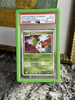 2008 POKEMON JPN GALACTIC'S CONQUEST 1ST ED #014 SHAYMIN-HOLO PSA 10 POP 59!! - Image 1
