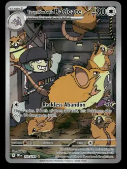 Team Rocket's Raticate 202/182 Destined Rivals Holo NM/M Pokemon - Image 1