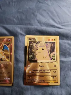 Pokemon Celebrations Gold Metal Charizard & Pikachu Cards 25th Anniversary Read - Image 5