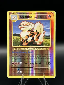 Arcanine 18/108 Rare Evolutions Pokemon Reverse Holo Heavily Played 18/108 - Image 1