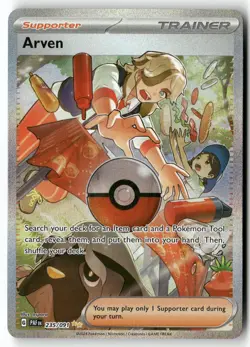 ARVEN 235/091 SPECIAL ILLUSTRATION RARE PALDEAN FATES POKEMON HOLO NEAR MINT - Image 1