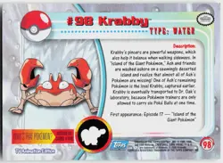 Krabby #98 Topps Blue Logo Series 2 Pokemon LP - Image 3