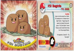 Dugtrio #51 Topps Blue Logo Series 1 Pokemon NM - Image 1