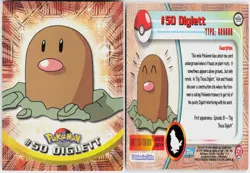 Diglett #50 Topps Blue Logo Series 1 Pokemon NM - Image 1
