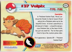 Vulpix #37 Topps Blue Logo Series 1 Pokemon NM - Image 3