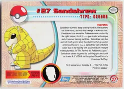 Sandshrew #27 Topps Blue Logo Series 1 Pokemon NM - Image 3