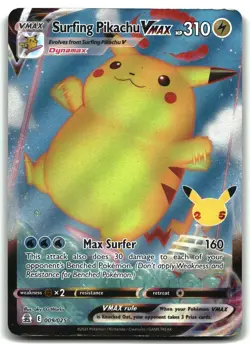 Surfing Pikachu VMAX 009/025 Holo VMAX Rare Celebrations Pokemon MP - Image 1