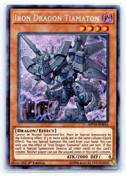 Iron Dragon Tiamaton - MP19-EN016 - Prismatic Secret Rare - 1st Edition Yugioh - Image 1