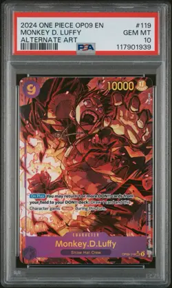 2024 One Piece Monkey D Luffy OP09-119 SEC Alternate Art English PSA 10 - Image 1