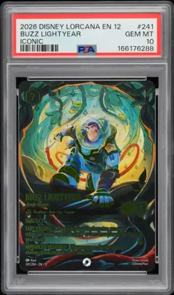 Disney Lorcana Wilds Unknown Buzz Lightyear Jungle Ranger Iconic #241 PSA 10 - Image 1