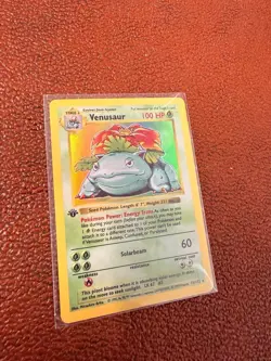 Pokemon TCG: Venusaur 15/102 Holo Rare Base set WOTC 1999 Vintage Card - Image 2