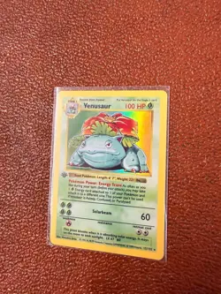 Pokemon TCG: Venusaur 15/102 Holo Rare Base set WOTC 1999 Vintage Card - Image 3