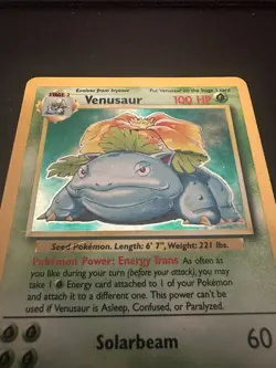 1999 Pokemon Base Set Venusaur 15/102 Holo Rare – Vintage WOTC Card - Image 2
