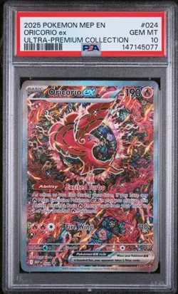 2025 POKEMON BLACK STAR PROMO #024 ORICORIO ex ULTRA-PREMIUM COLLECTION PSA 10 - Image 1