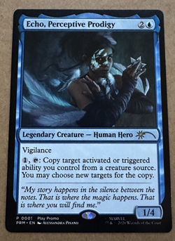 MTG magic cards 1x Echo, Perceptive Prodigy marvel play promo 0001 Unique & Misc - Image 1