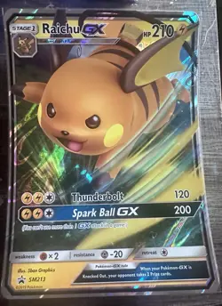 104X Pokemon TCG JUMBO Raichu GX SM Black Star Promo SM213 Oversized Cards - Image 1