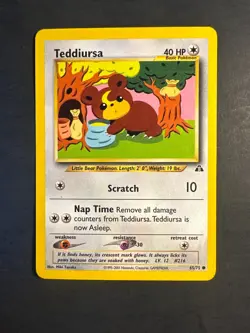 2001 Pokemon Neo Discovery Set Teddiursa 65 /75 Gamefreak Nintendo base card - Image 1