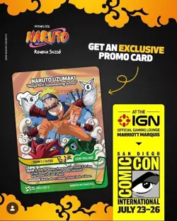 SDCC 2026 Naruto Mythos TCG Naruto Uzumaki IGN Promo Card Exclusive Presale - Image 2