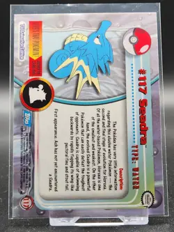 Pokemon Card - Seadra #117 - Pokemon Topps Series 2 - Silver Foil - Blue Logo - Image 2