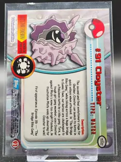 Pokemon Card - Cloyster #91 - Pokemon Topps Series 2 - Silver Foil - Blue Logo - Image 2