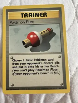Pokemon TCG Flute Base Set Trainer 86/102 Regular Uncommon Non-Holo Card - Image 2