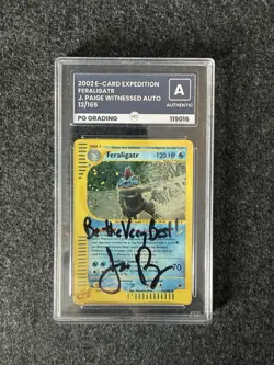 Pokemon 2002 Feraligatr Holo #12/165 - Jason Paige Signed & Authenticated - Image 1