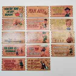 Vintage Wacky Plaks Comic Postcard Lot 14 Topps TCG Humor Cards 1950s 60s - Image 1