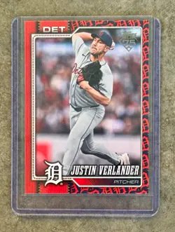 2026 Topps Justin Verlander #415 Team Color Border SSP Tigers NM - Image 1
