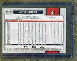 2026 Topps Justin Verlander #415 Team Color Border SSP Tigers NM - Image 2