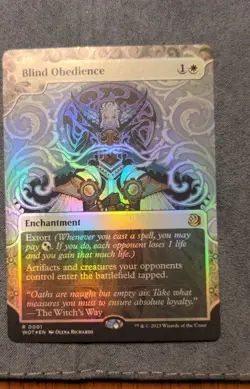 MTG, Blind Obedience #1, Wilds of Eldraine: Enchanting Tales *Showcase* Foil NM - Image 1