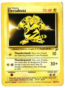 Pokemon TCG Electabuzz 24/130 Rare Base Set 2 DMG - Image 1