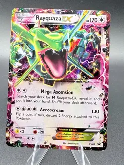 Pokemon TCG Rayquaza EX Holo Card XY Black Star Promo XY66 LP - Image 1