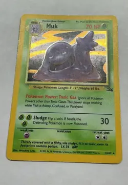 Muk 13/62 Holo Rare Fossil Pokemon Unlimited Holo MP - Image 2