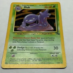 Muk 13/62 Holo Rare Fossil Pokemon Unlimited Holo MP - Image 4