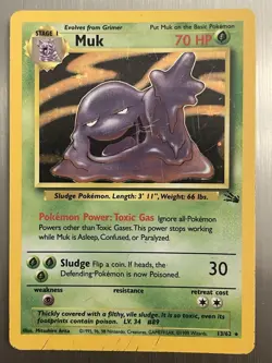 Muk 13/62 Holo Rare Fossil 1999 Pokemon EN DMG Unlimited Grass Vintage TCG - Image 1