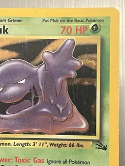 Muk 13/62 Holo Rare Fossil 1999 Pokemon EN DMG Unlimited Grass Vintage TCG - Image 3