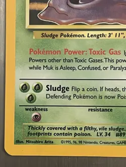 Muk 13/62 Holo Rare Fossil 1999 Pokemon EN HP Unlimited Grass Vintage TCG - Image 3