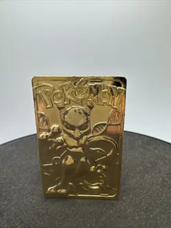 Pokemon Gold Plated Mewtwo Trading Card 1999 - Image 1