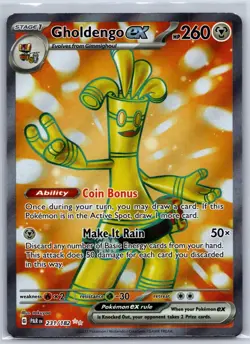 Gholdengo ex 231/182 Ultra Rare Paradox Rift Pokemon Holo Lightly Played - Image 1