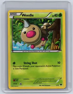 Weedle 001/012 Holo Promo McDonald's Promos 2014 LP Pokemon TCG - Image 1