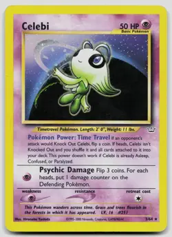 Celebi 3/64 Neo Revelation Unlimited Holo Pokemon MP - Image 1